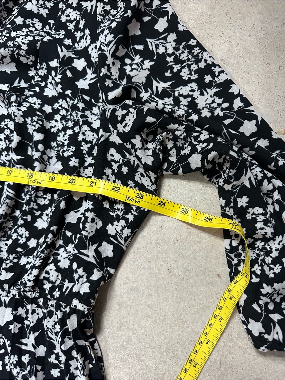 Lane Bryant Floral Pleated Midi Dress Black White Long Sleeve Plus Women’s 20 - Picture 8 of 9